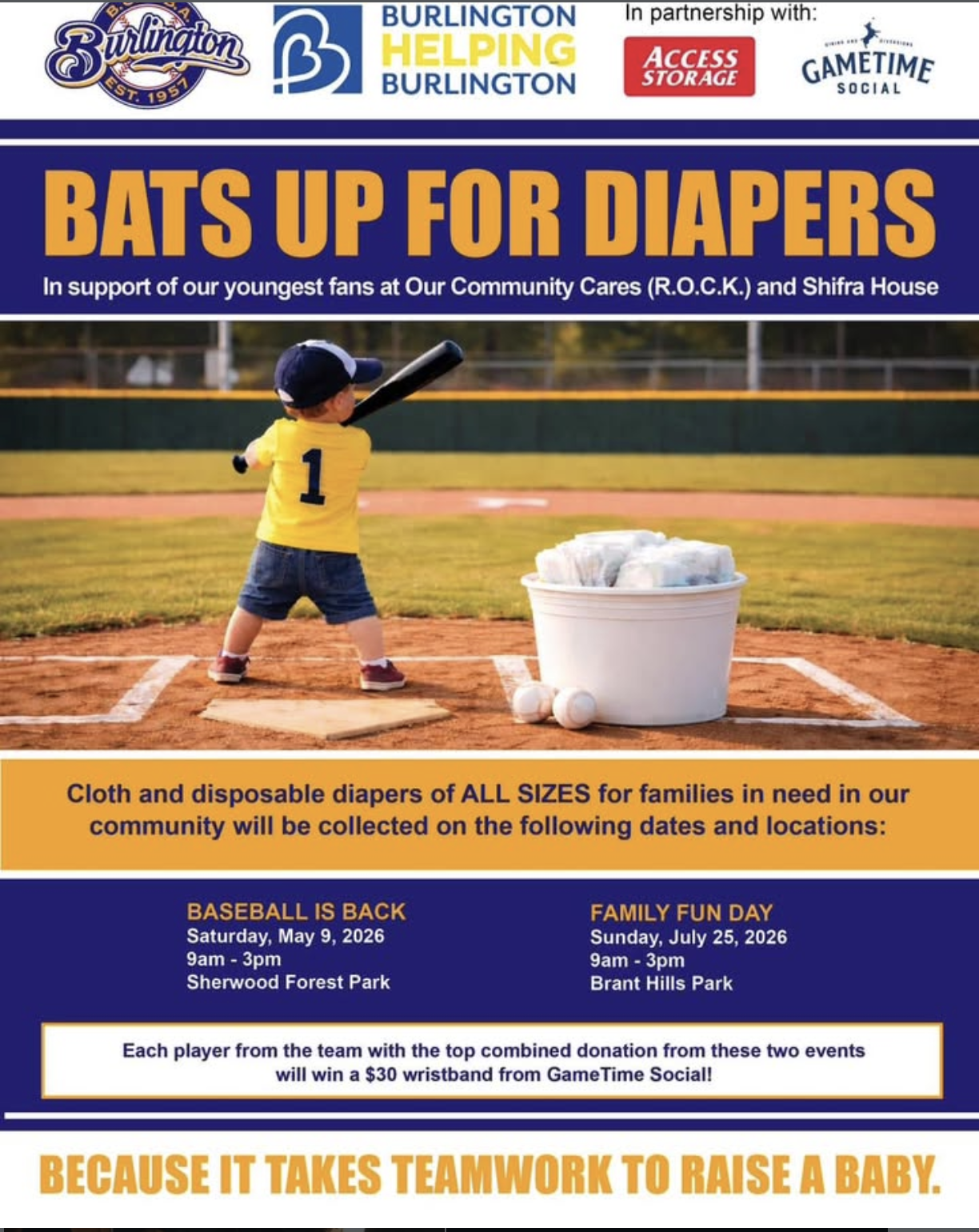 Poster for Bats Up for Diapers Event