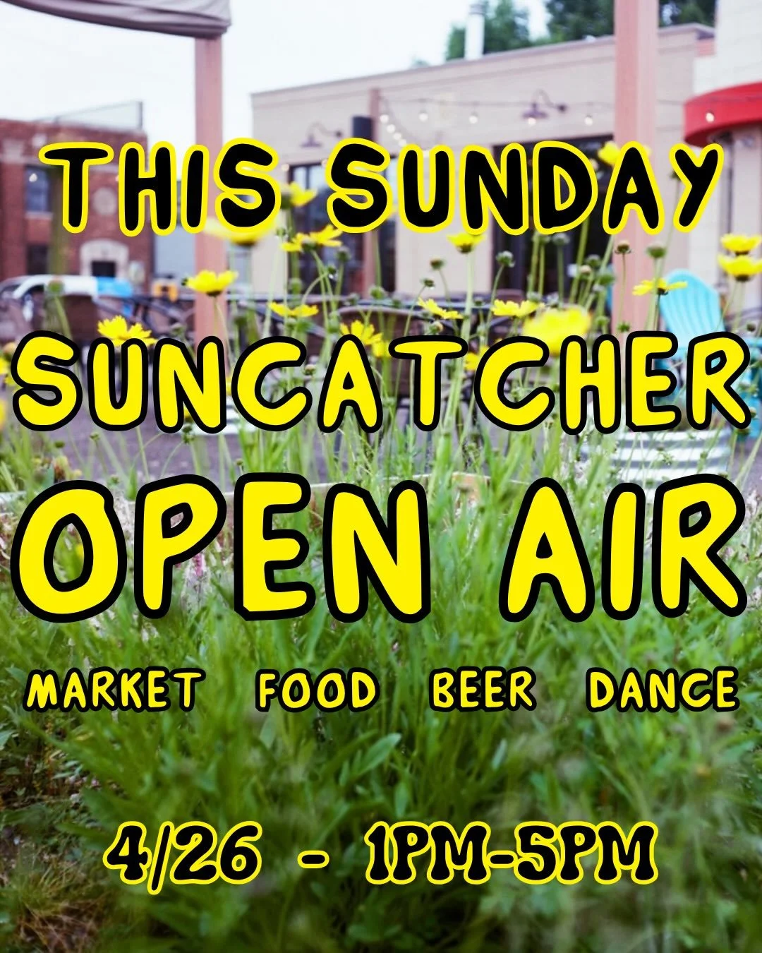 THIS SUNDAY 4/26 - Suncatcher Open Air from 1-5pm. Enjoy our patio while browsing local vendors, bring your bike along for basic service by @westtownbikes , enjoy food from @thegiltypig , dance with @daddy.disco.soundsystem, check out fresh Suncatche