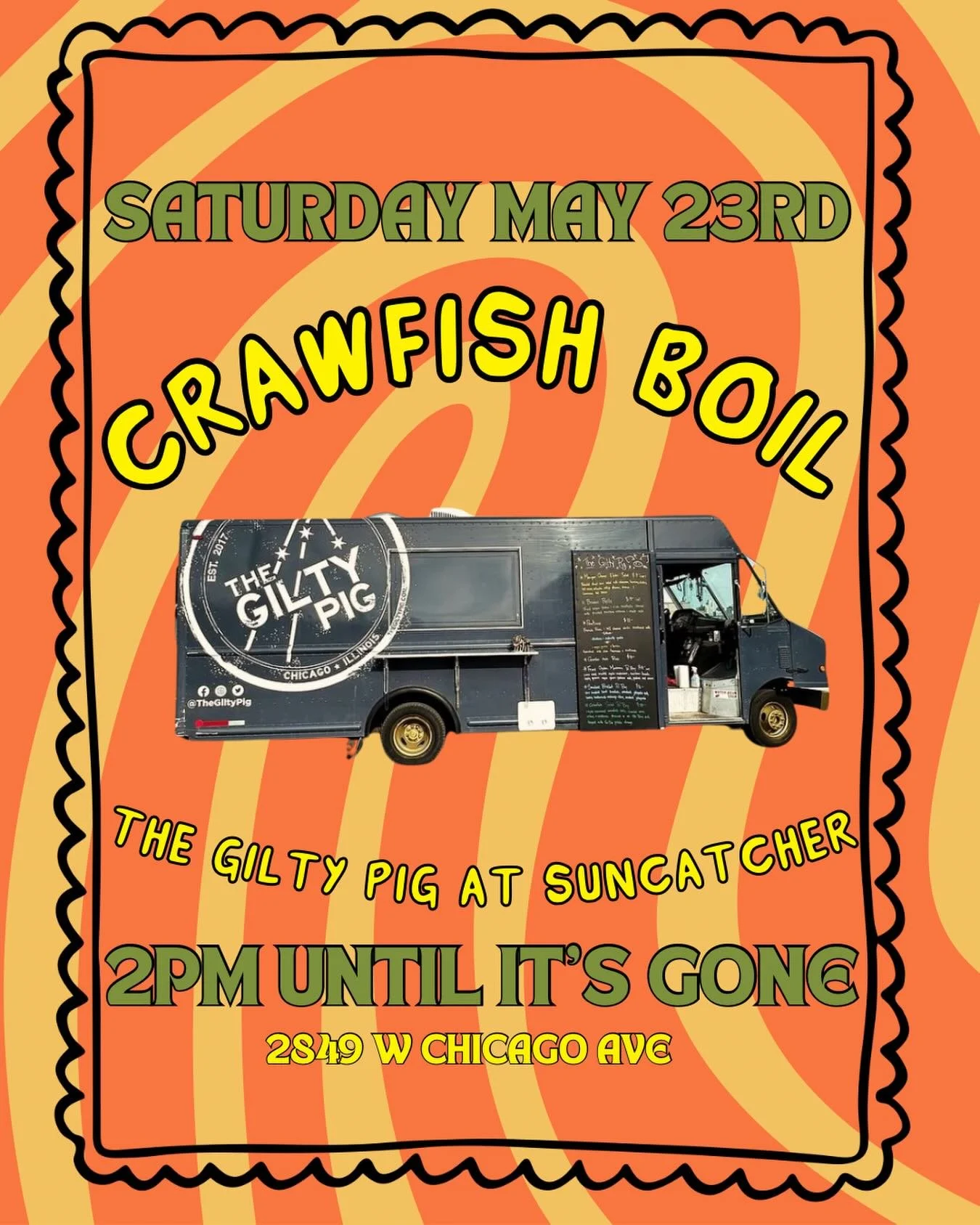 This Saturday! @thegiltypig 2pm until it&rsquo;s gone