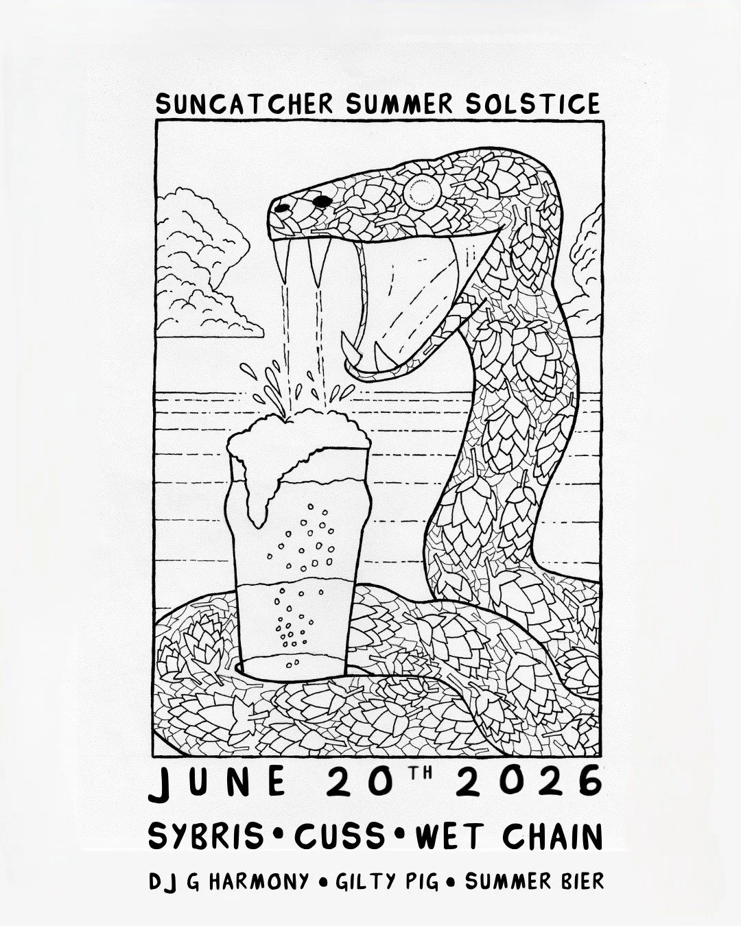 10 Days from today - Suncatcher Summer Solstice. Beer, merch, food by @thegiltypig, and music by @sybris @wearecuss @wet_chain and DJ G Harmony. Bands start at 6pm.