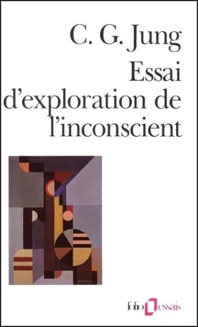 Book cover for 'Essai d'exploration de l'inconscient' by C. G. Jung, featuring abstract geometric art with shapes and colors.
