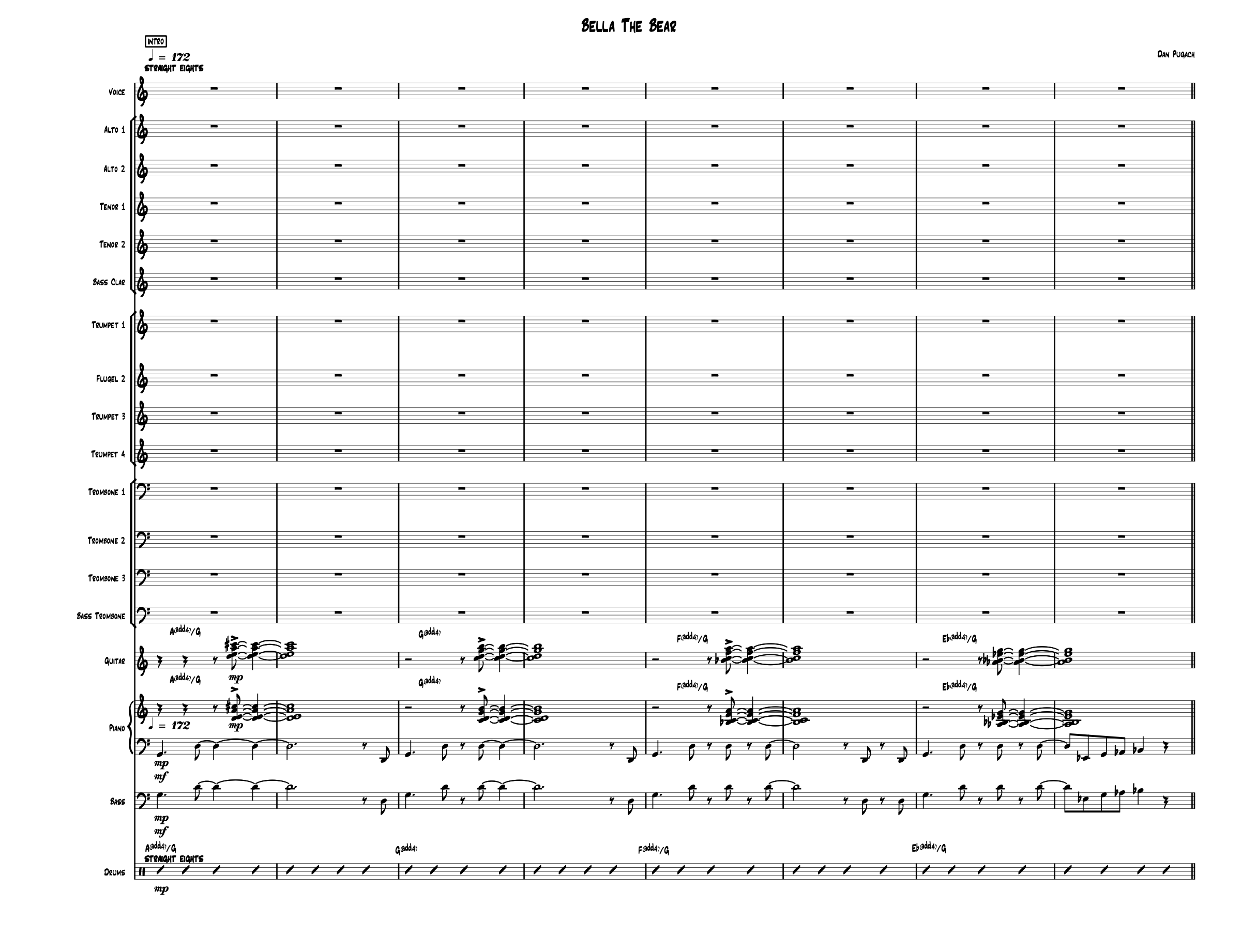 Bella the Bear - Score & Parts - Big Band + Voice