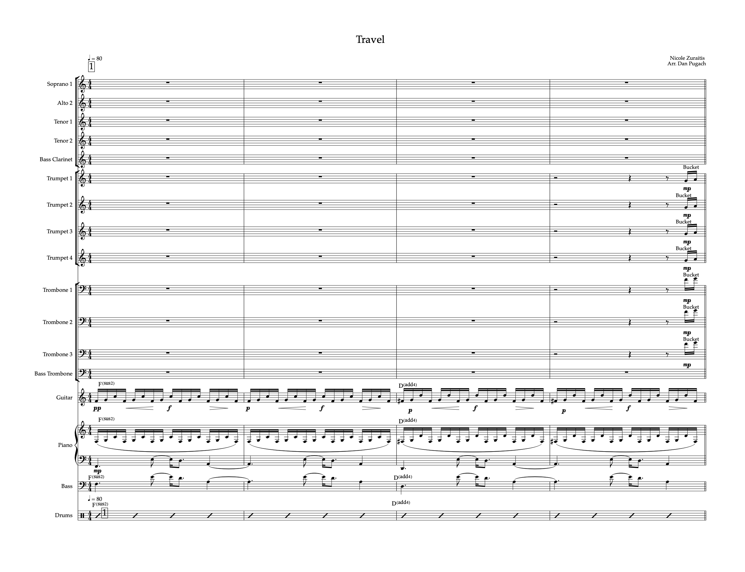 Travel - Score & Parts - Big Band + Voice