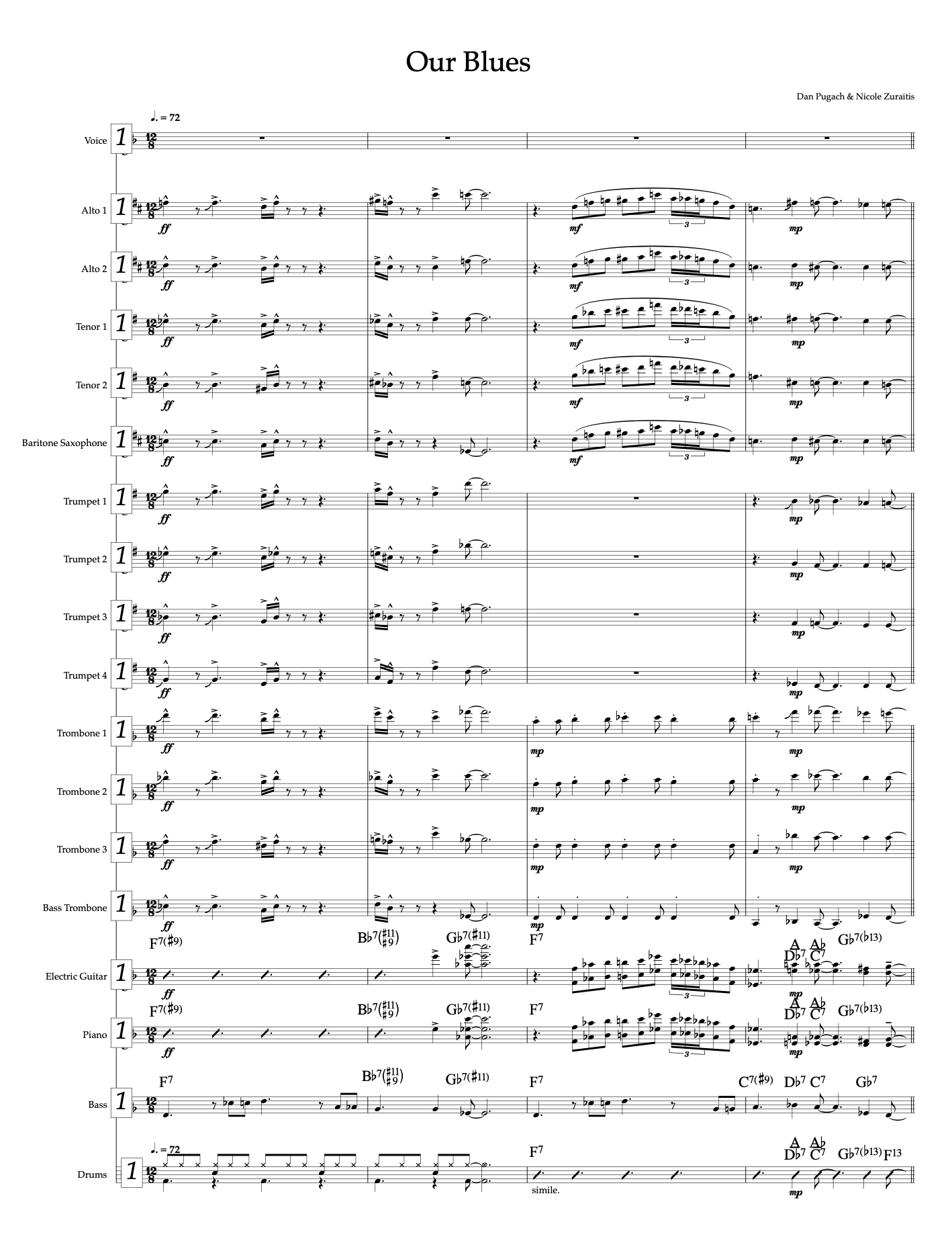 Our Blues - Score & Parts - Big Band + Voice