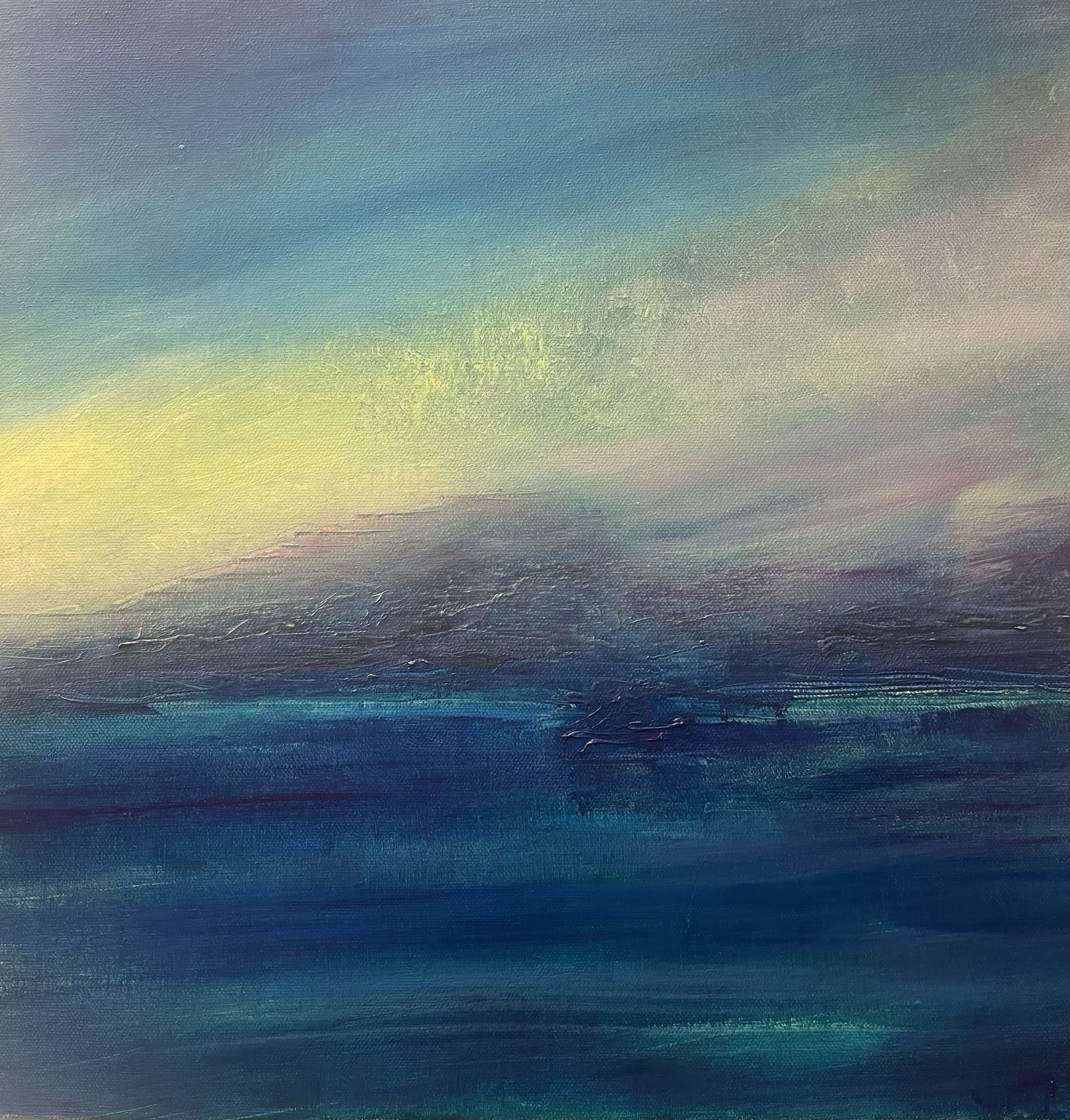 Open Water, 2026
Oil on canvas, 40x40 cm
part of triptych Drift of Light