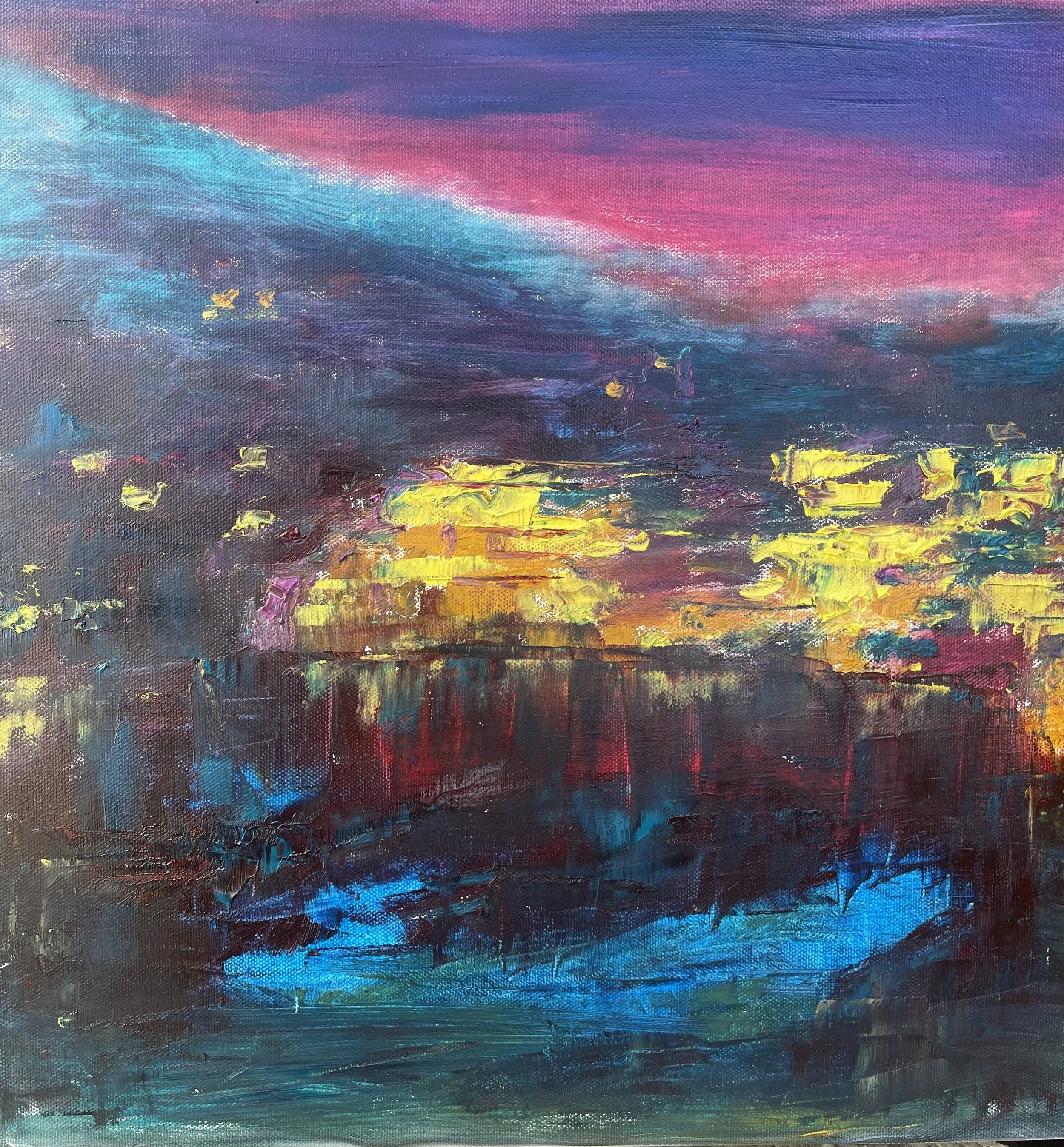 Fragments of Light, 2026 
Oil on canvas, 40x40 cm
Available upon request, 
part of triptych Drift of Light 