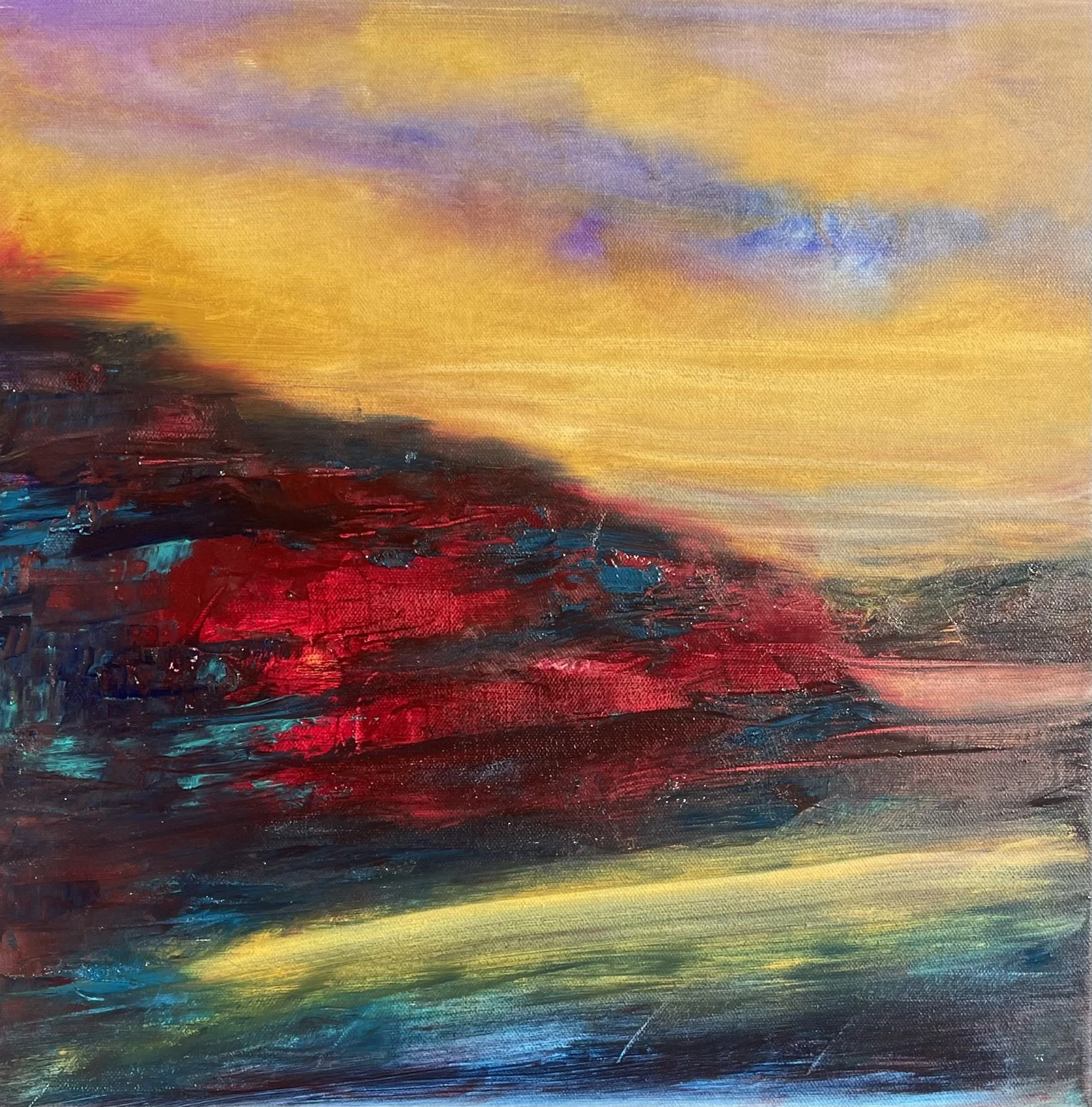 Burning Horizon, 2026
Oil on canvas, 40x40
part of triptych Drift of Light