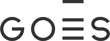 Close-up of the word 'GOES' written in black uppercase letters on a white background