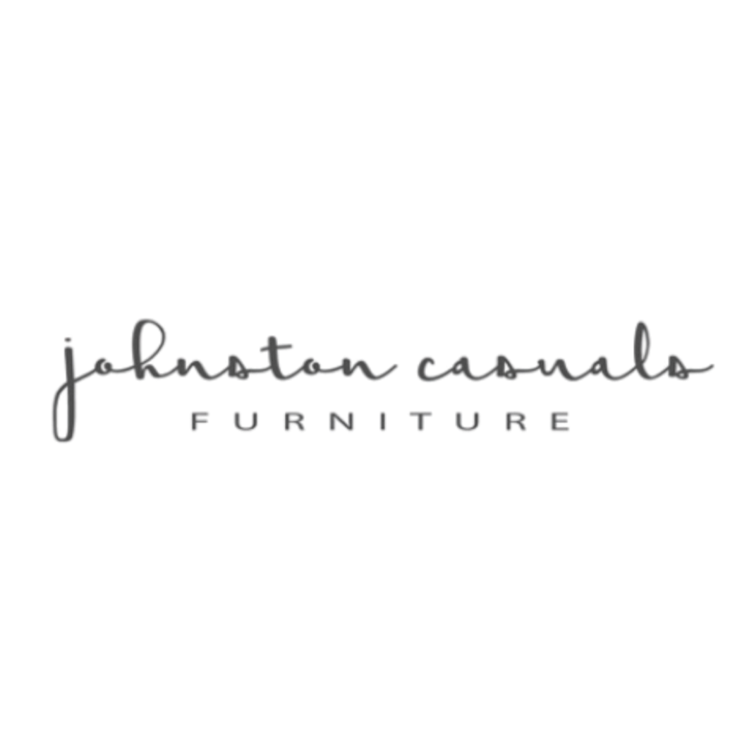 Logo for Johnston Casuals Furniture with a black background and gray handwritten-style text.