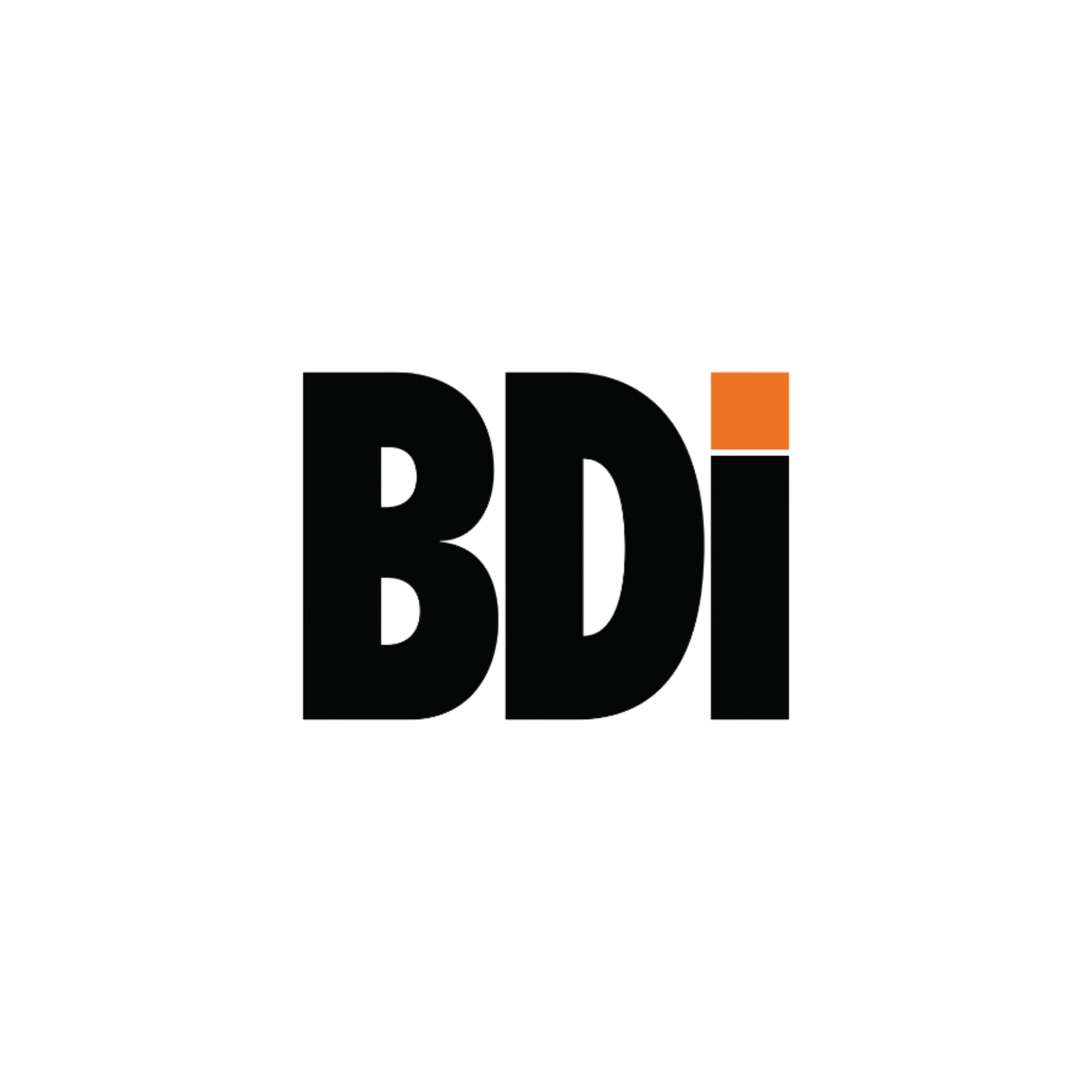 Black and orange logo for the BDI Furniture