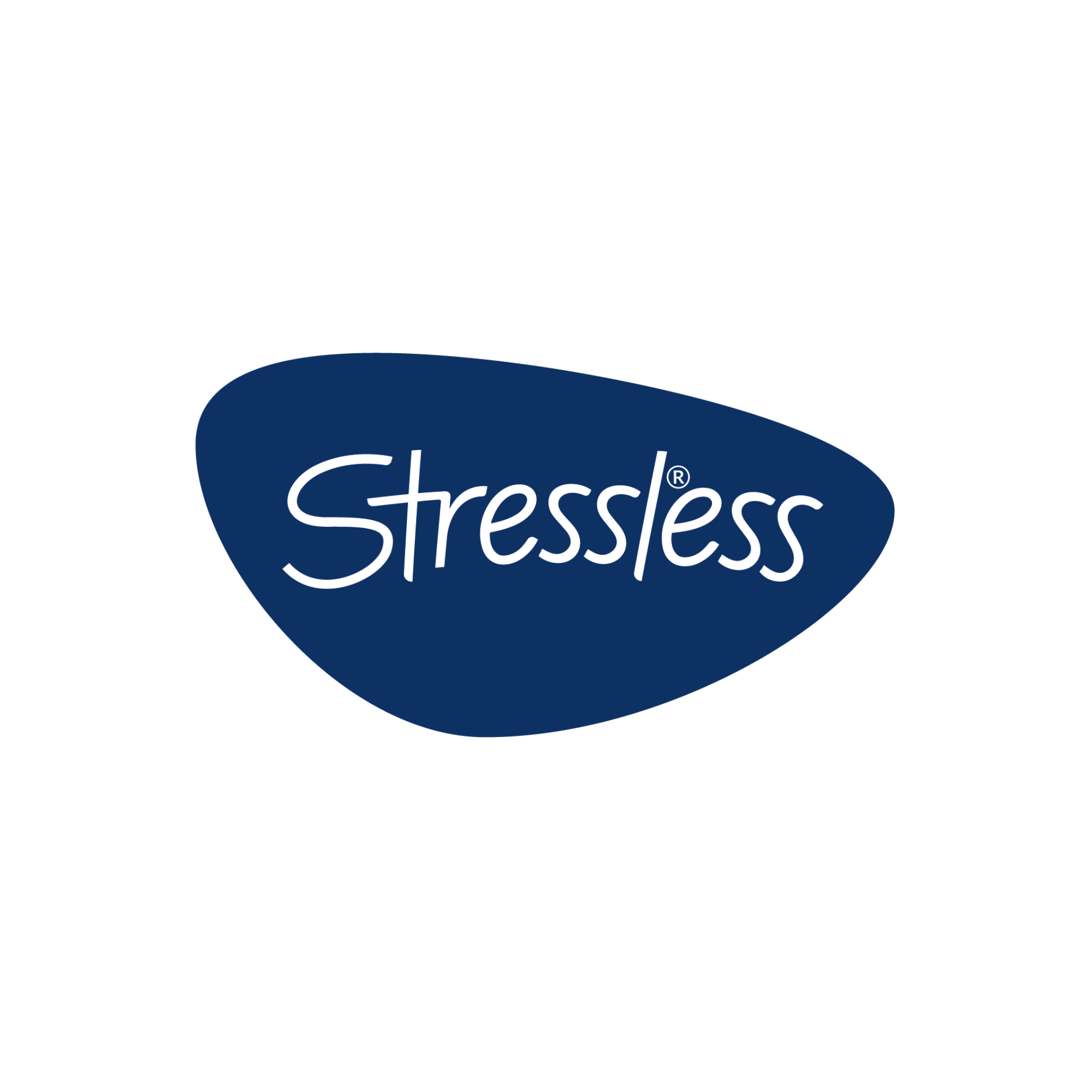 A black background with a blue oval shape in the center surrounded by the words 'Stress' and 'less'.