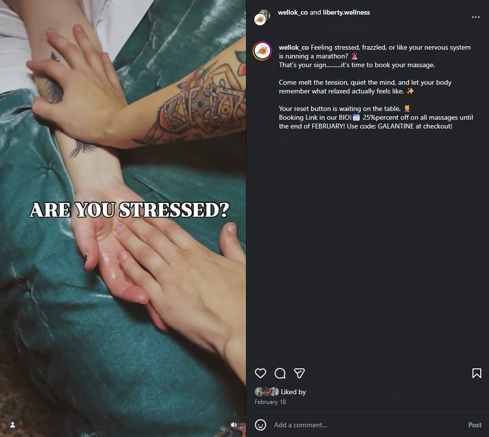 Liberty Wellness Massage Advertisement