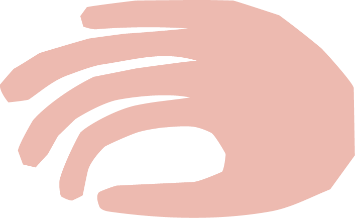 Illustration einer Hand in Pastellrosa