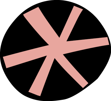 Abstraktes rosa Symbol mit fünf Linien, die zu einem Sternmuster verbunden sind.