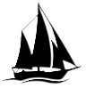 Silhouette of a sailboat with two sails