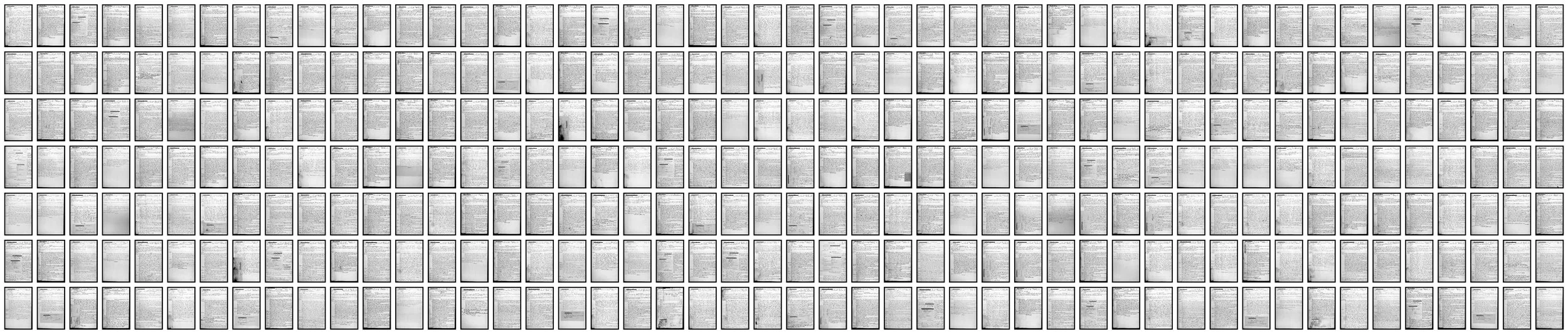 A taxonomic macro-grid displaying the collective sequence of historical psychiatric asylum ledger pages from Essex. Organized in a rigid orthogonal configuration, each plate features a forensic reproduction with high-contrast tonal compression mimick