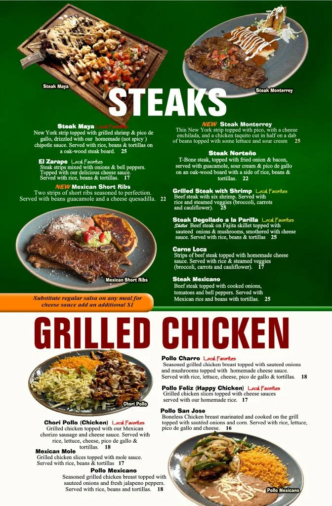 We're proud of our premium steak and grilled chicken selections!