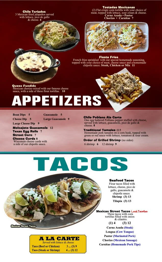 Tasty Appetizers and Classic Taco Options