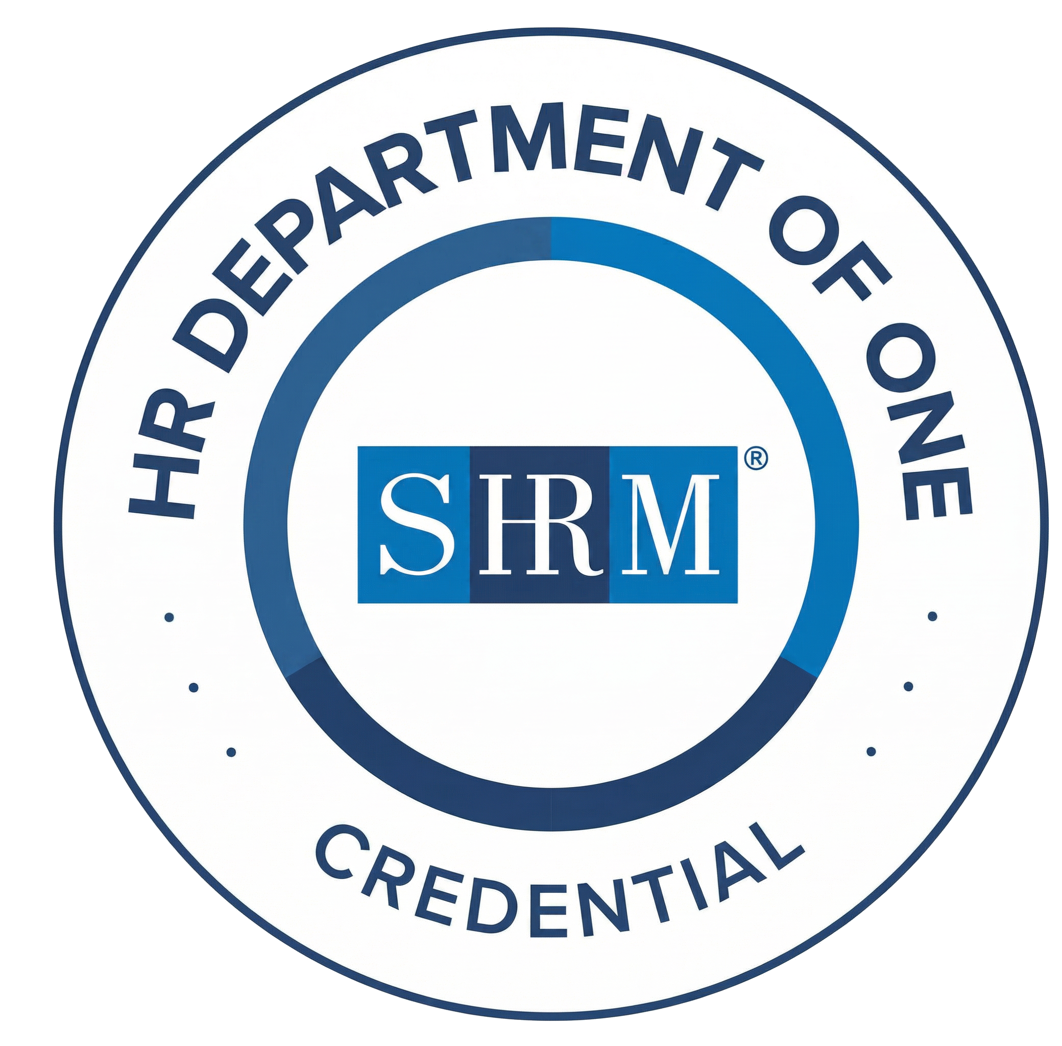 Seal of the HR Department of One with the SHRM logo in the center.