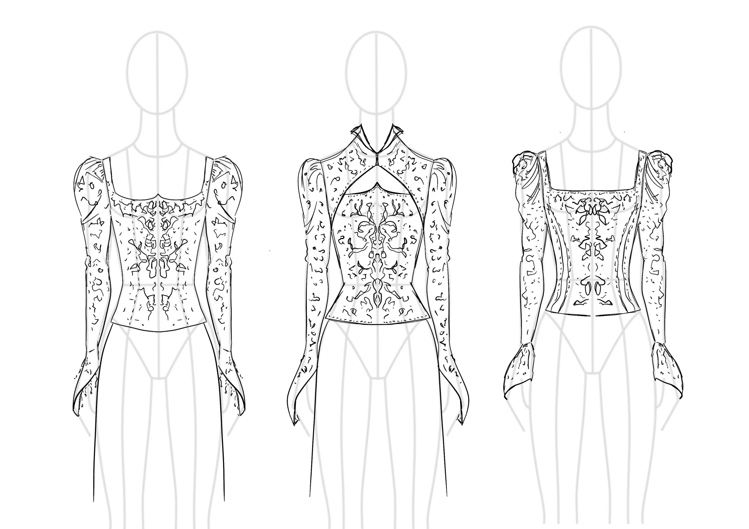custom wedding gown sketches