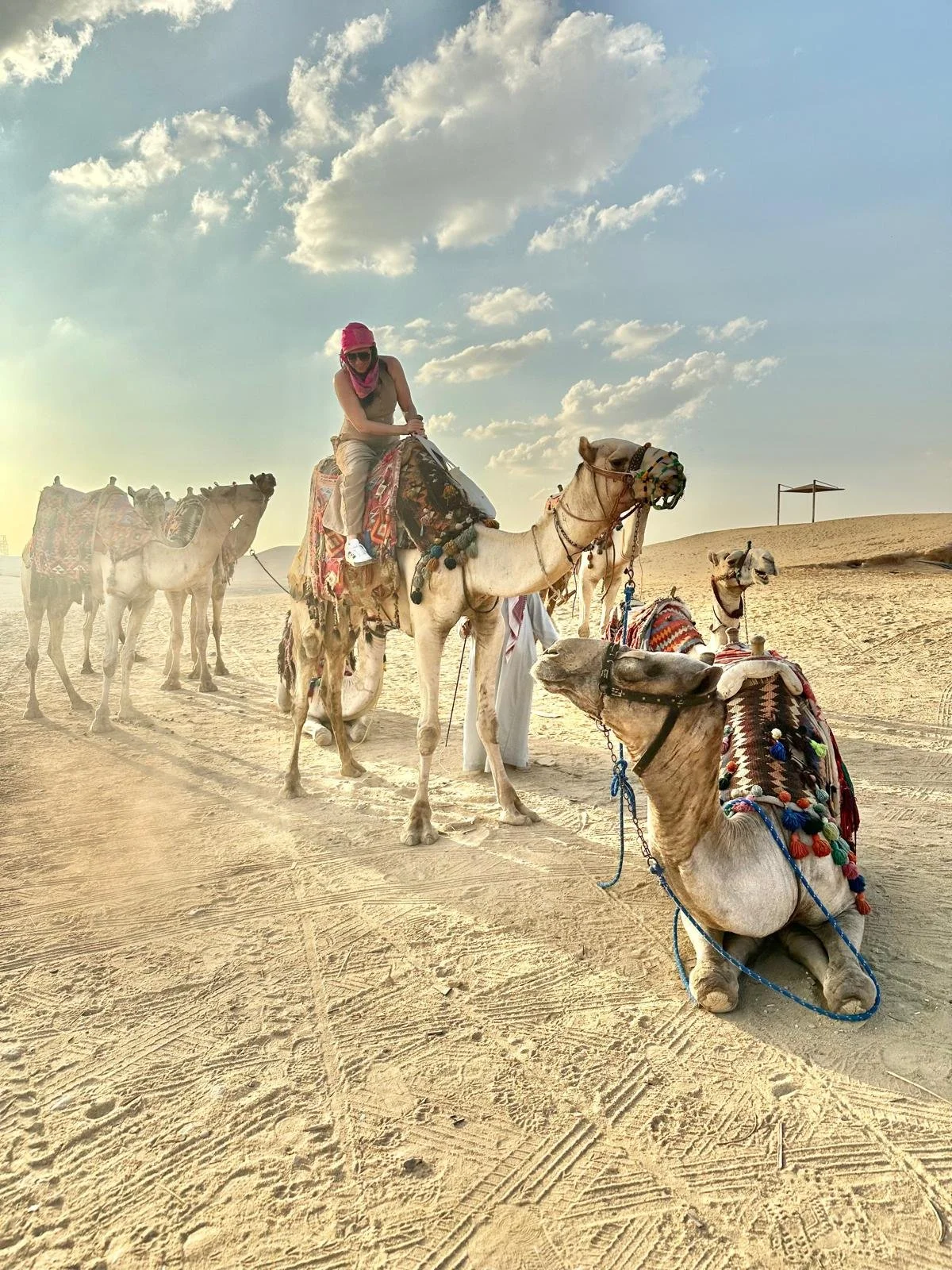 A camel ride en route to the Pyramids of Giza