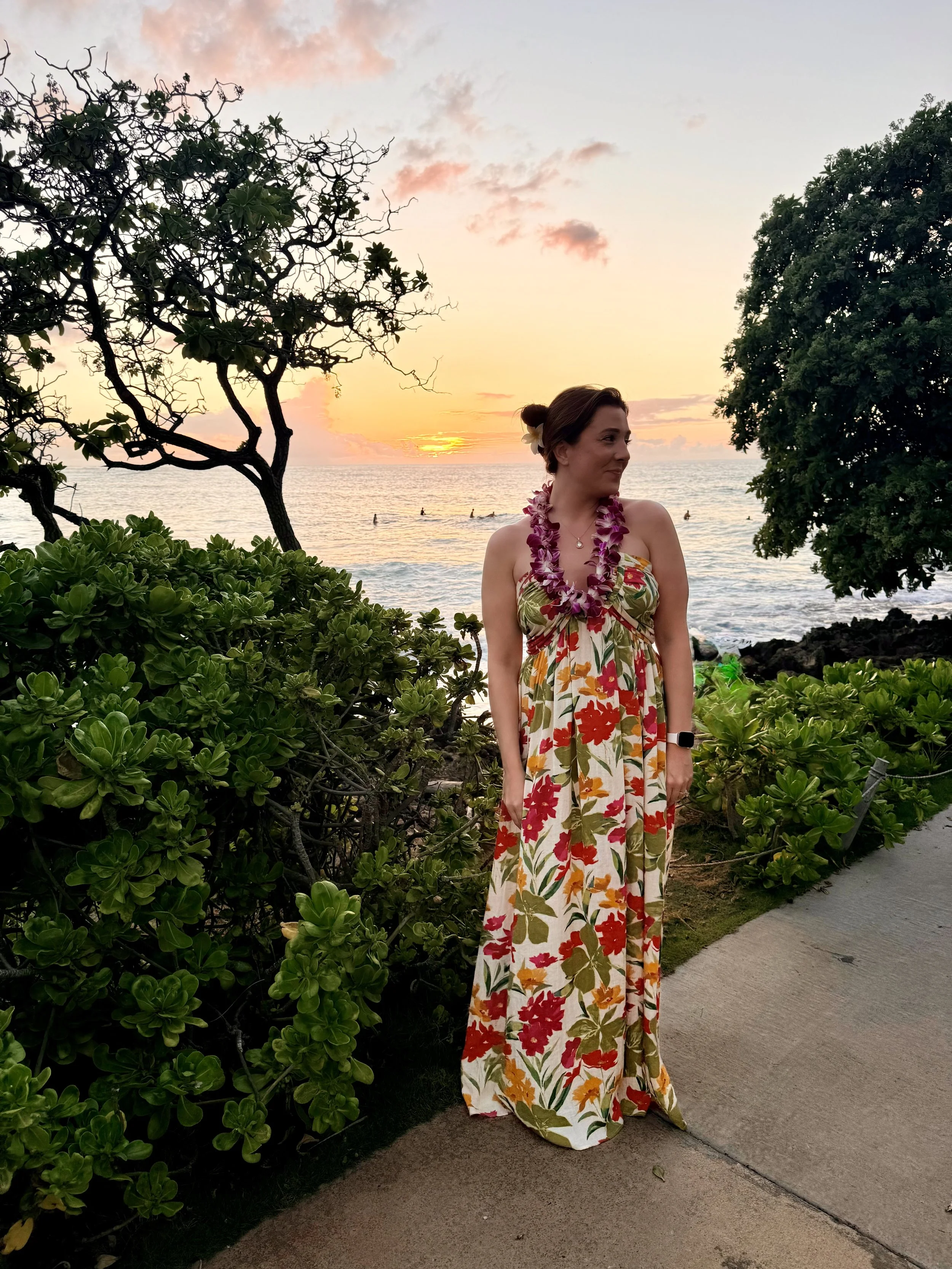 Sunset and Surfers at The Ritz-Carlton Turtle Bay O'ahu