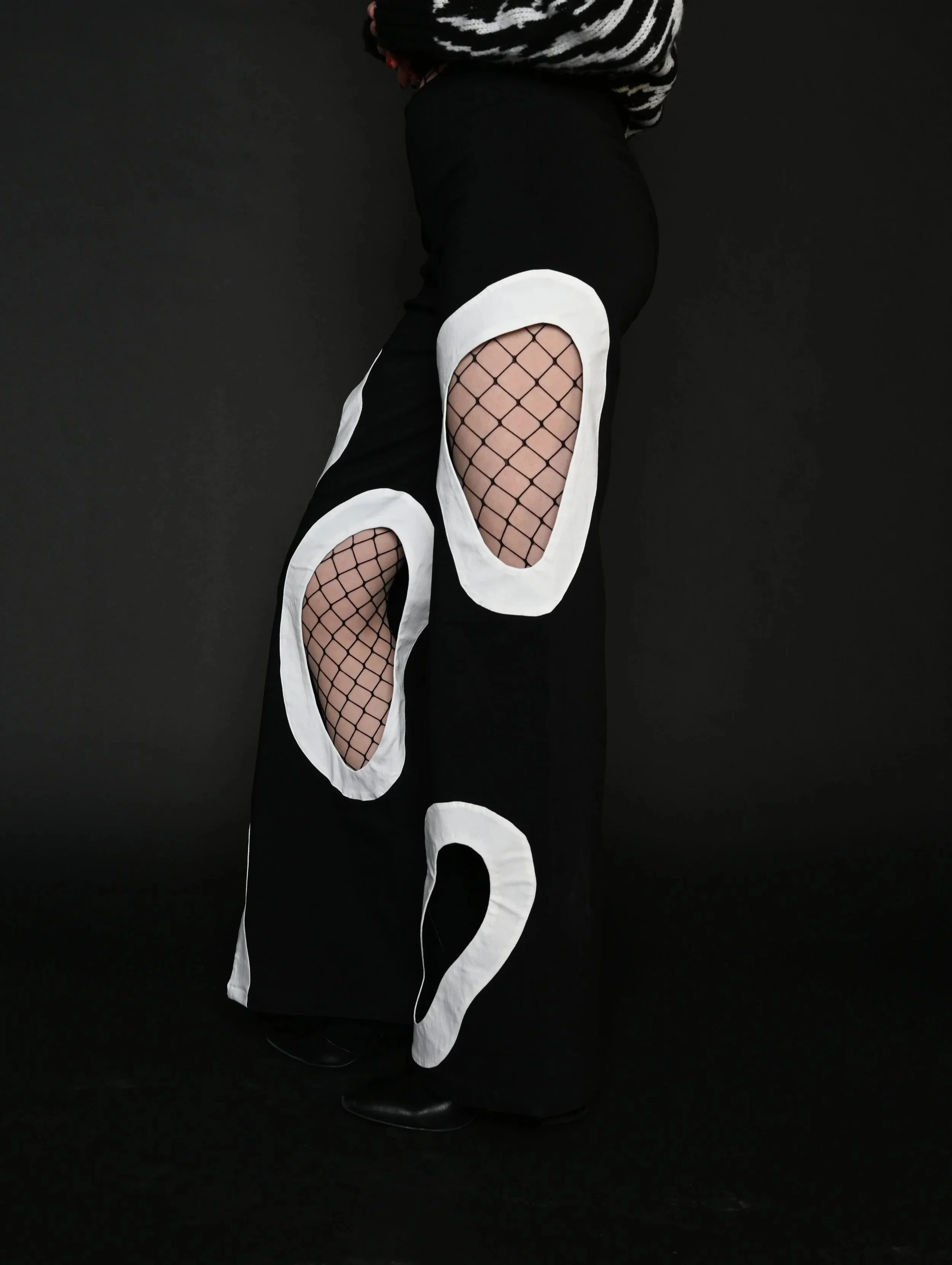 Argos pants, cut out detail, fashion, garment design, zaha hadid