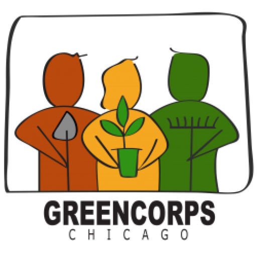 Illustration of three people, one holding a plant, with simple shapes and solid orange, yellow, and green colors.