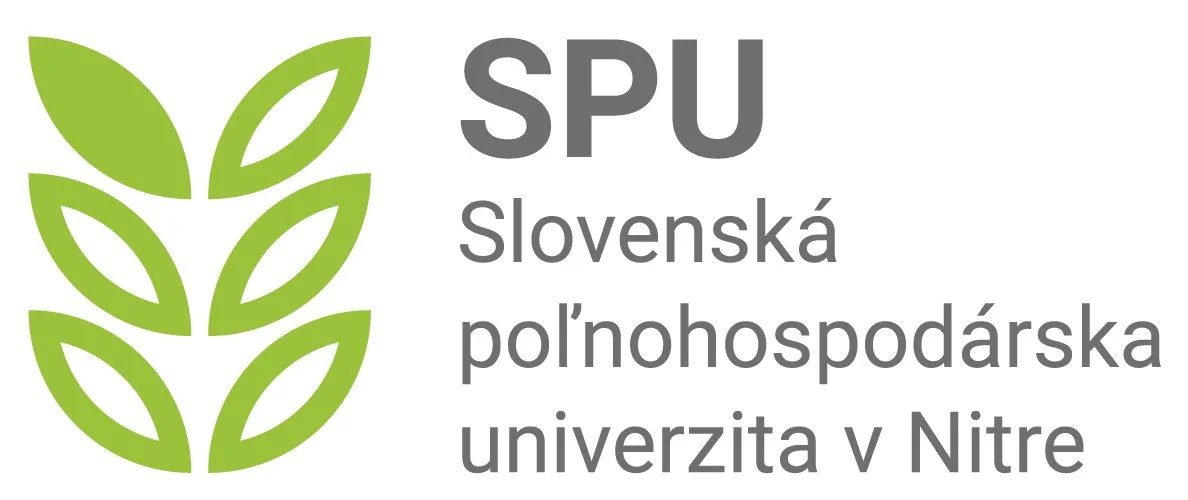 Logo of Slovenská poľnohospodárska univerzita v Nitre featuring a stylized green plant and the university's name.