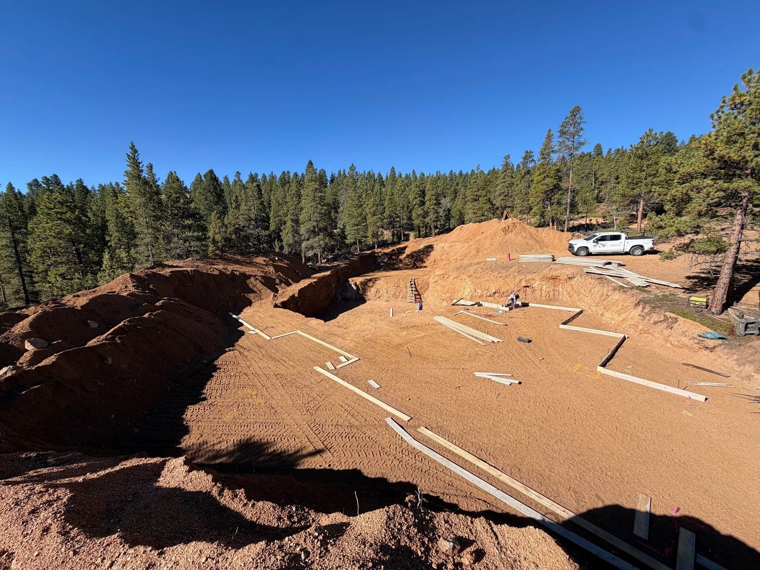 We are starting footings in Bailey! It won&rsquo;t be long before we go vertical! #new #home #architecture #mountains #build