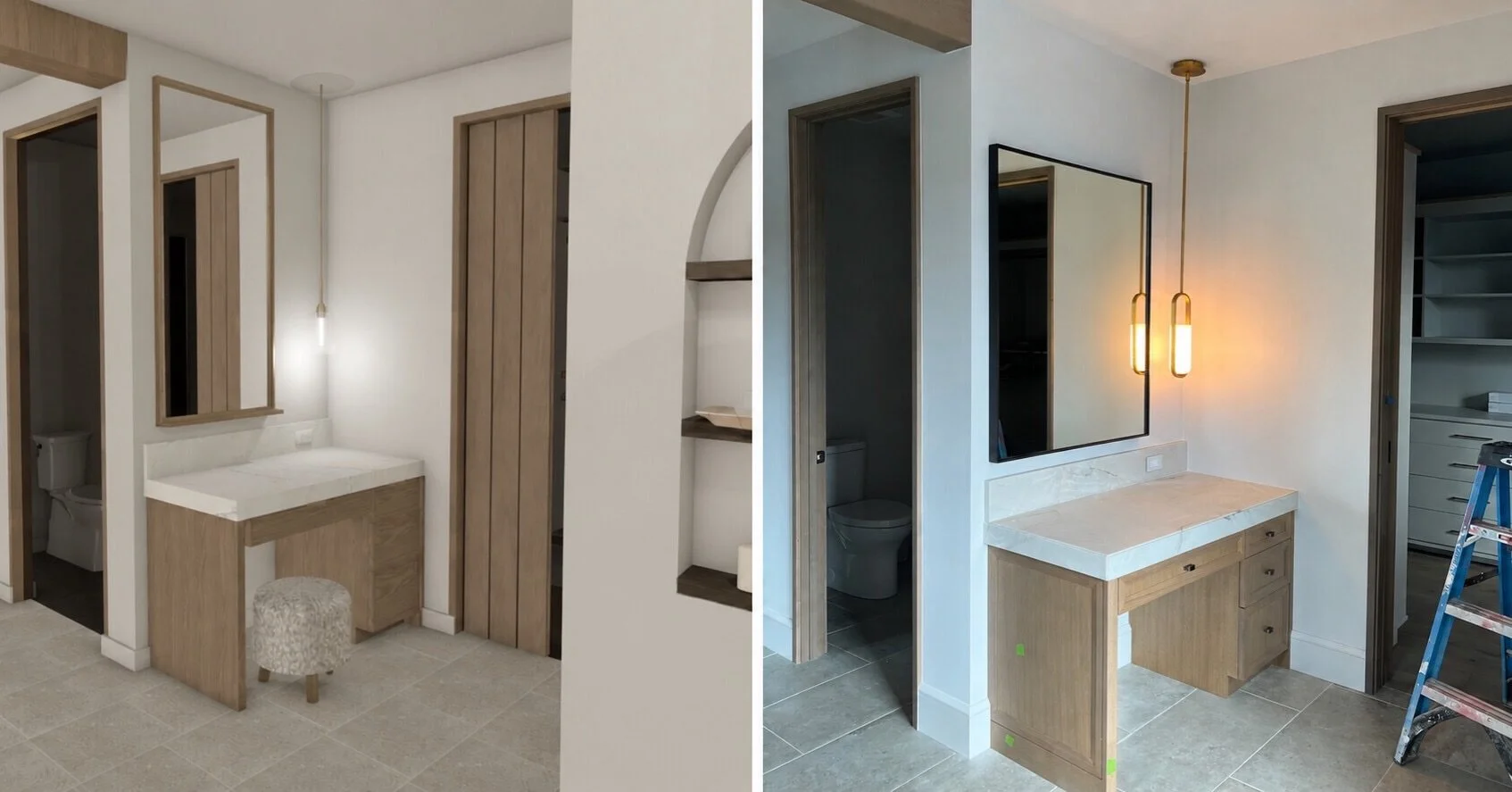 From design to execution! Renderings are so incredible these days. We love making these come to life. #design #bath #render #luxury