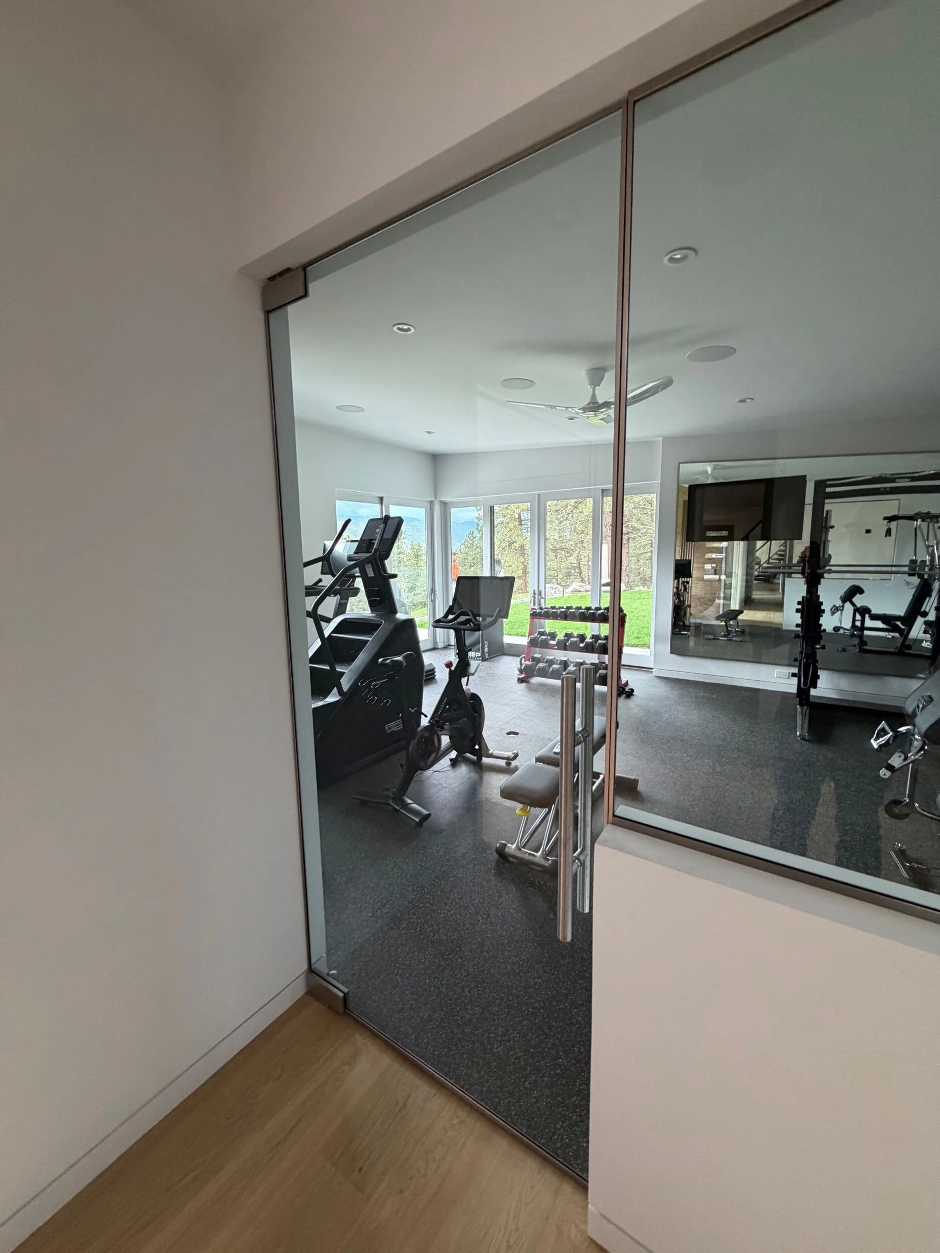 Sometimes, when you live in a small mountain community you have to build the everyday necessities into your home remodel. Check out this gym at a fun remodel we are finishing up. #necessities #luxuryhomes #remodel #renovation #design