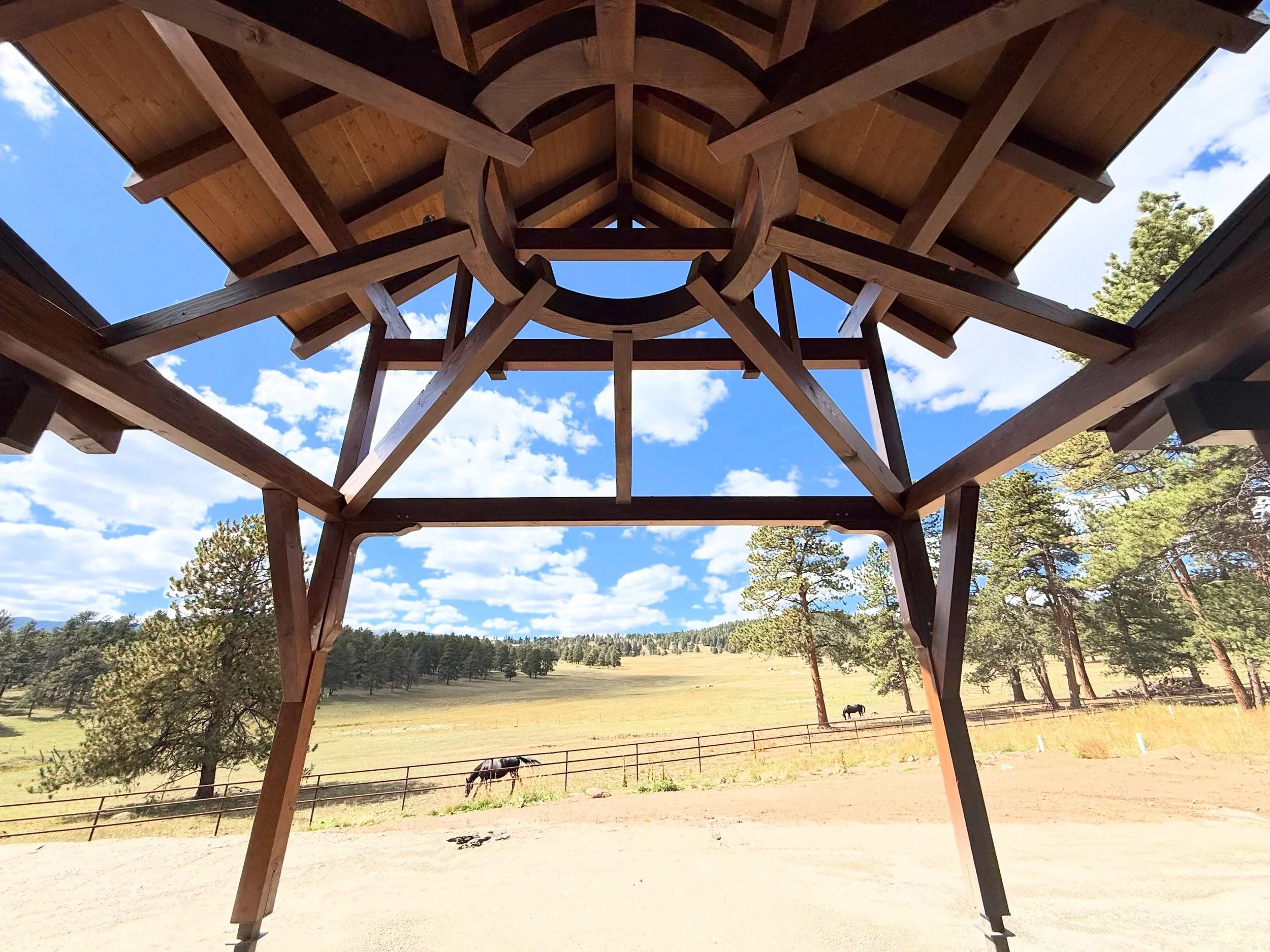 Home on the range!! This project is nearing completion and we love the scenery! #timberframe #carpentry #custom #architecture #coloradocontractor