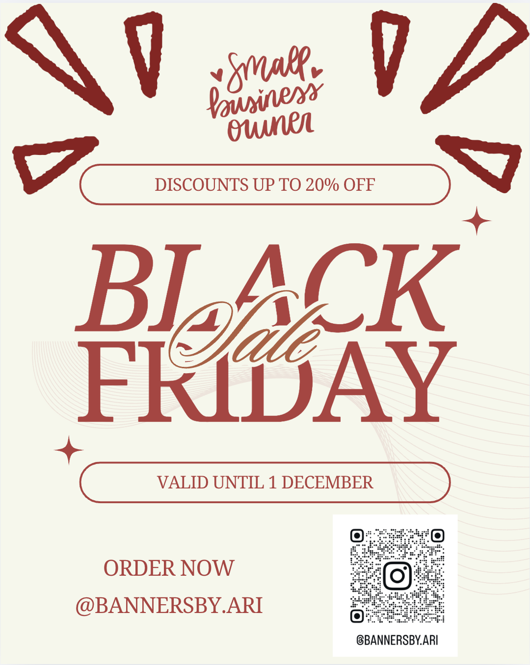 While working as a marketing coordinator for a small business during Black Friday, I created an advertisement showing deals. By using Canva to create this ad, I was able to make a quick and visually appealing promotion that illustrated what the busin