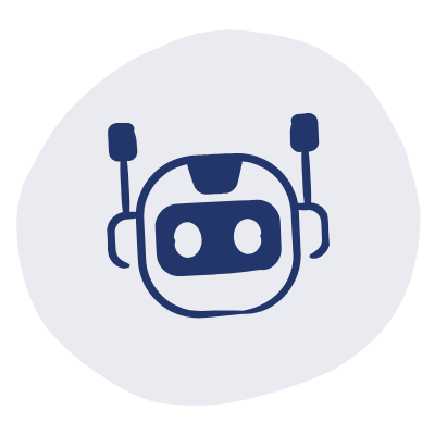 Elegant robothoofd met twee antennes op een lichte achtergrond.
