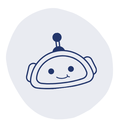 Illustratie van een robot met een displaygezicht en een antenne op het hoofd, tegen een lichtgrijze achtergrond.