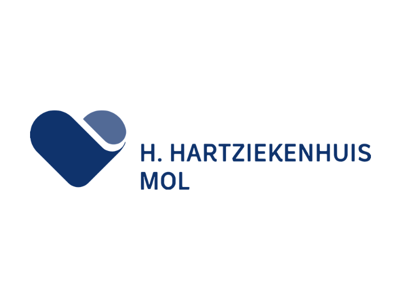 Logo van H. Hartziekenhuis MOL met een blauw hart en de naam ernaast.