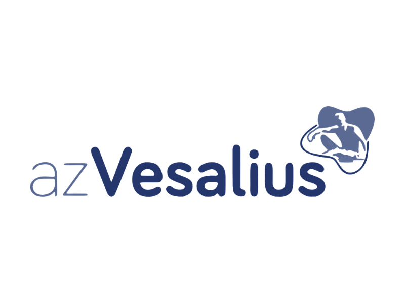 Logo van azVesalius met de tekst 'azVesalius' en een afbeelding van een hart met een stethoscoop.