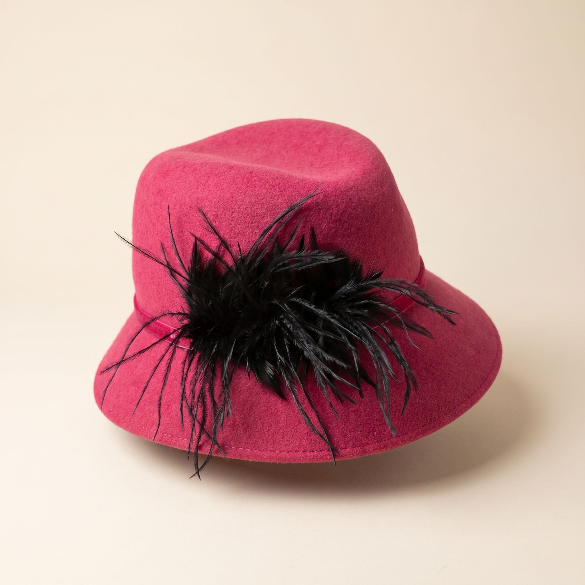 Pink Felt Bucket Hat