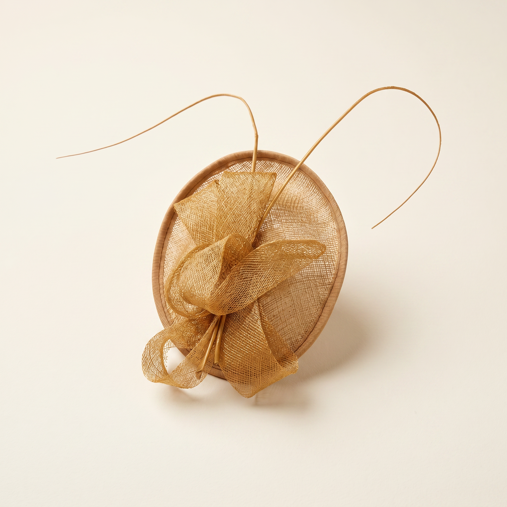 Gold Sinamay Disc Fascinator