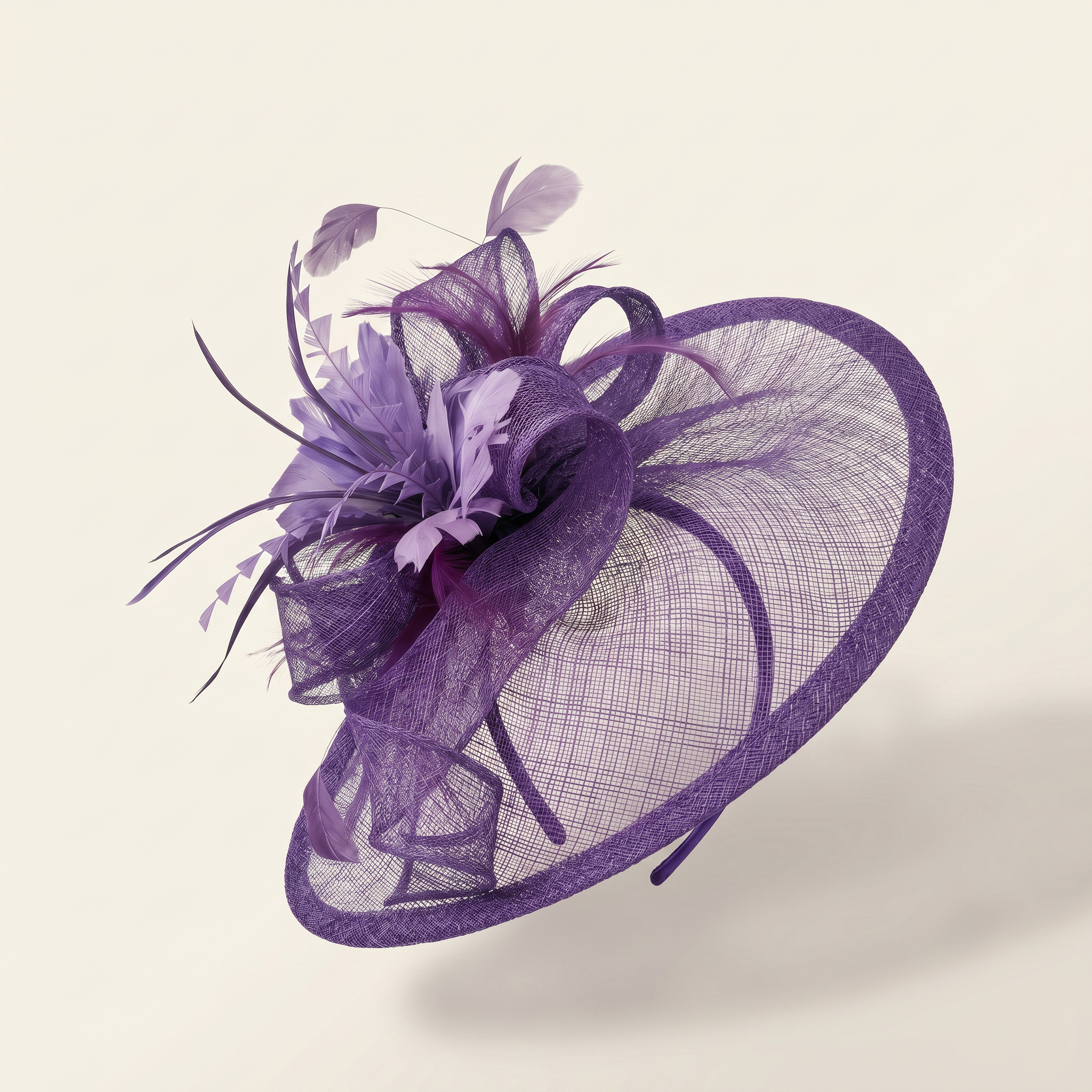 Purple Feather Fascinator Headband