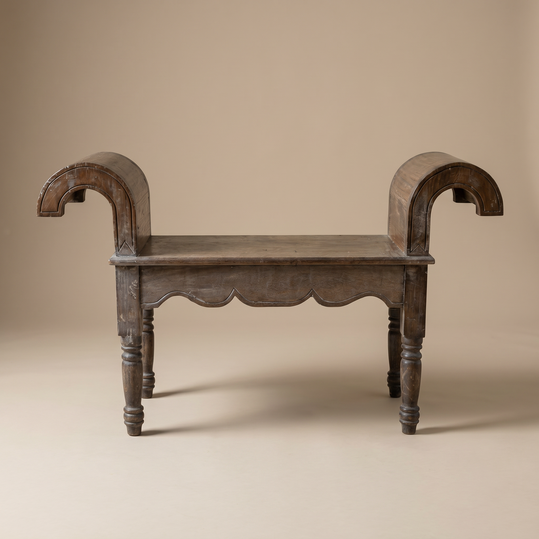 WINDOW BENCH / HALL SEAT, ENGLISH REGENCY STYLE