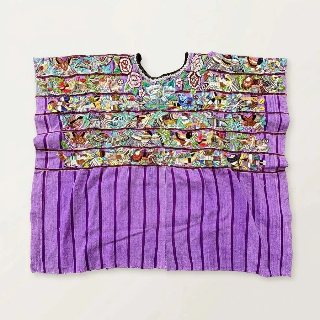 Handwoven Guatemalan Bird Brocade Huipil