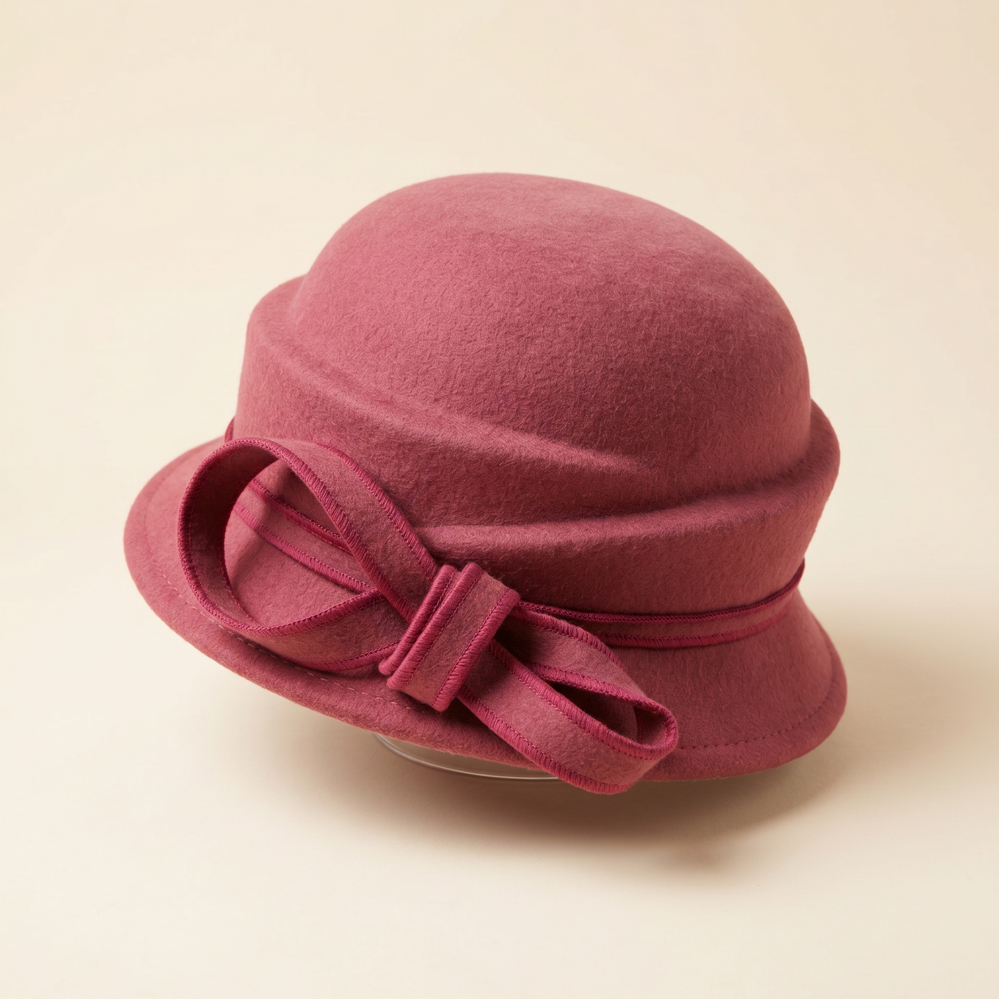 Rose Felt Cloche Hat
