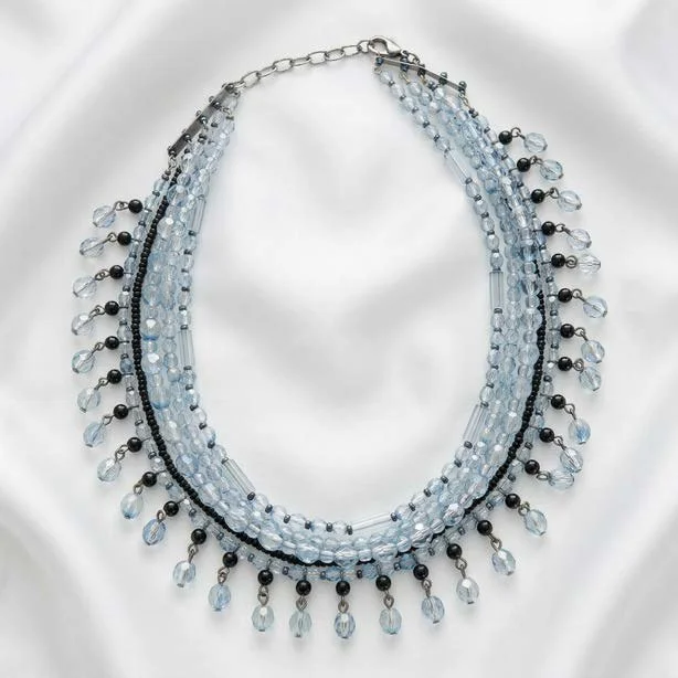 Multi-Strand Light Blue Necklace