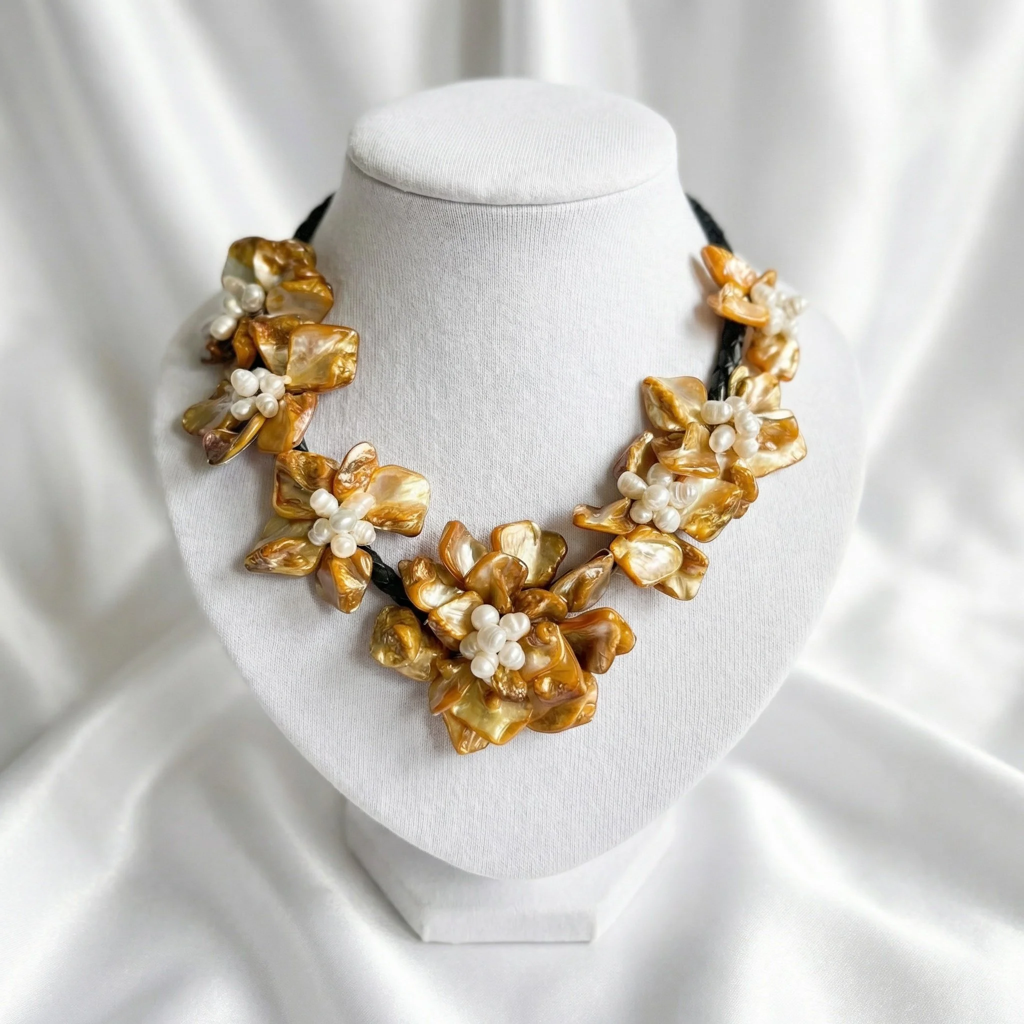Golden Floral Statement Necklace