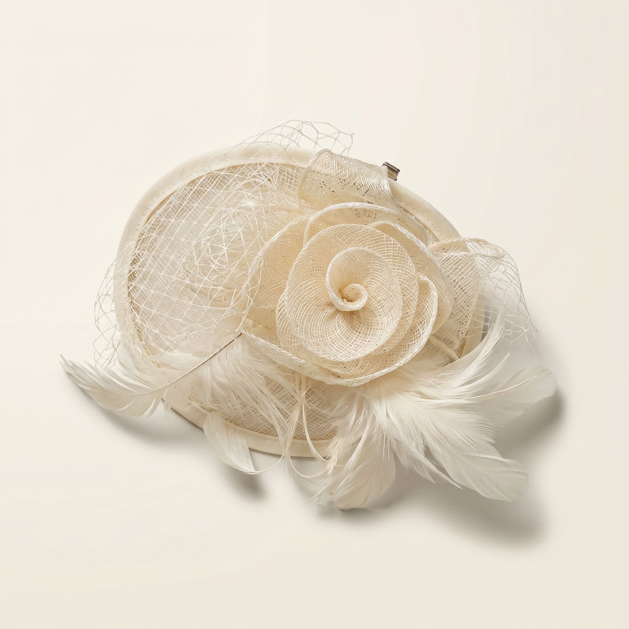 Ivory Floral Fascinator Clip