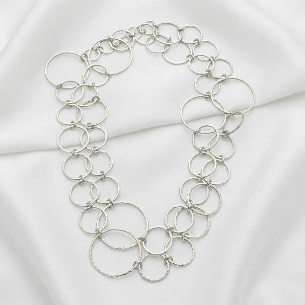 Interlinked Silver Circles Necklace