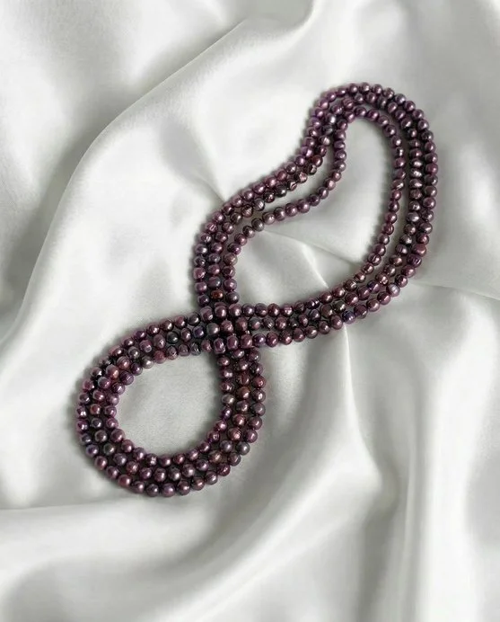 Long Purple Pearl Necklace