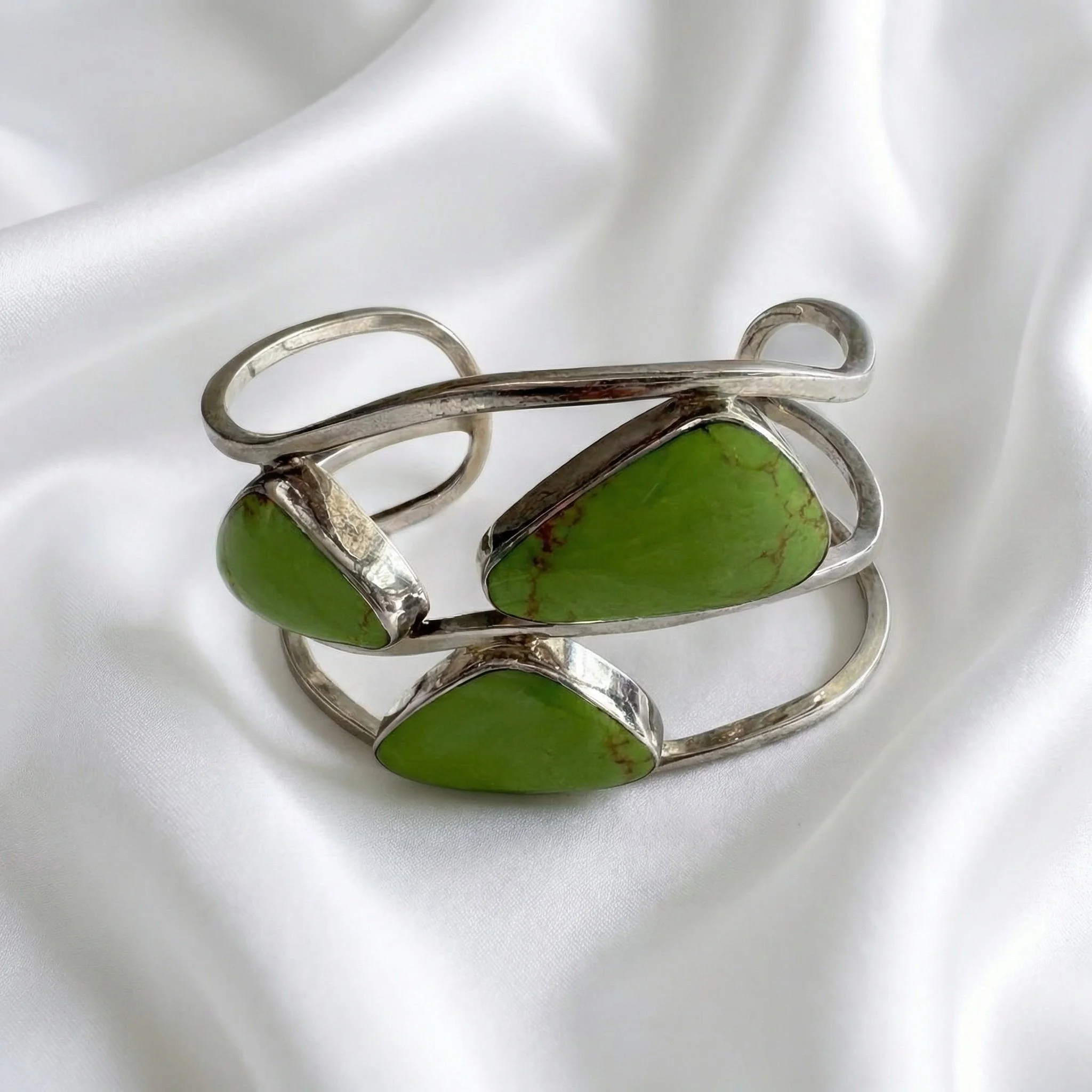 Green Stone Open Cuff